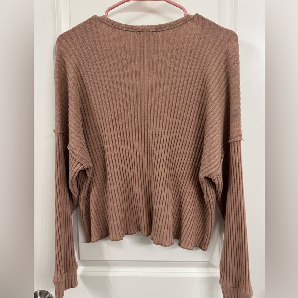 Billabong Essentials Ribbed Knit Top in Tan - Picture 3 of 3